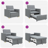 Rozkładana sofa jednoosobowa Jasnoszary 90 x 165 x 87 cm