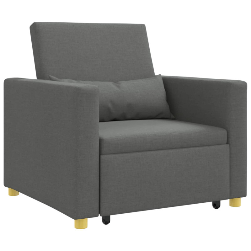 Rozkładana sofa jednoosobowa ciemno szary 90 x 165 x 87 cm