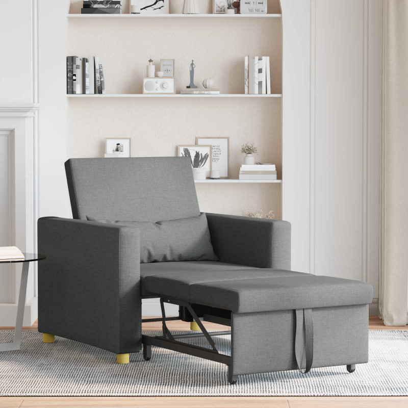 Rozkładana sofa jednoosobowa ciemno szary 90 x 165 x 87 cm