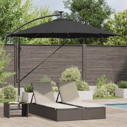 Parasol plażowy Czarny 294 x 294 x 248 cm Poliester i aluminium