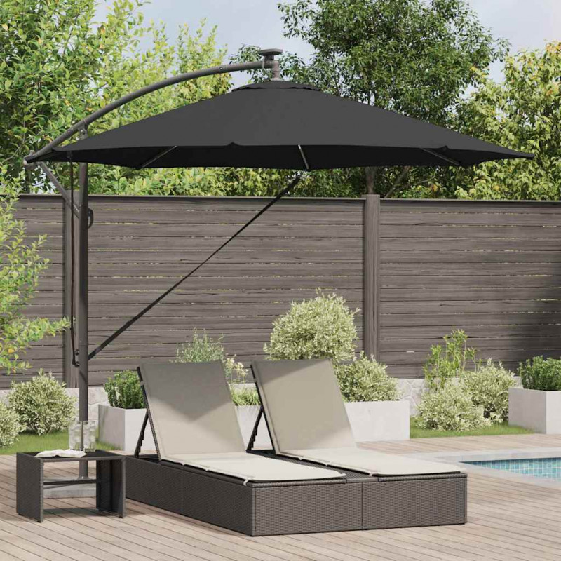 Parasol plażowy Czarny 294 x 294 x 248 cm Poliester i aluminium