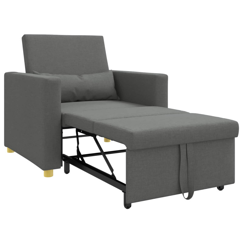 Rozkładana sofa jednoosobowa ciemno szary 90 x 165 x 87 cm