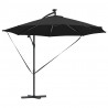 Parasol plażowy Czarny 294 x 294 x 248 cm Poliester i aluminium