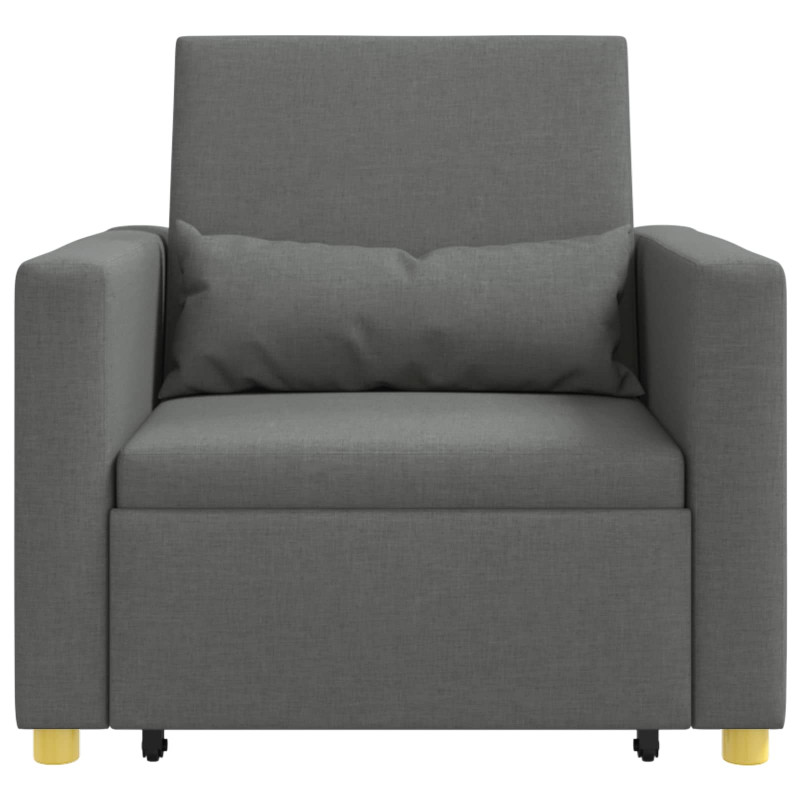 Rozkładana sofa jednoosobowa ciemno szary 90 x 165 x 87 cm