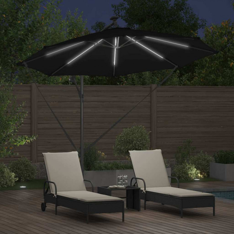 Parasol plażowy Czarny 294 x 294 x 248 cm Poliester i aluminium