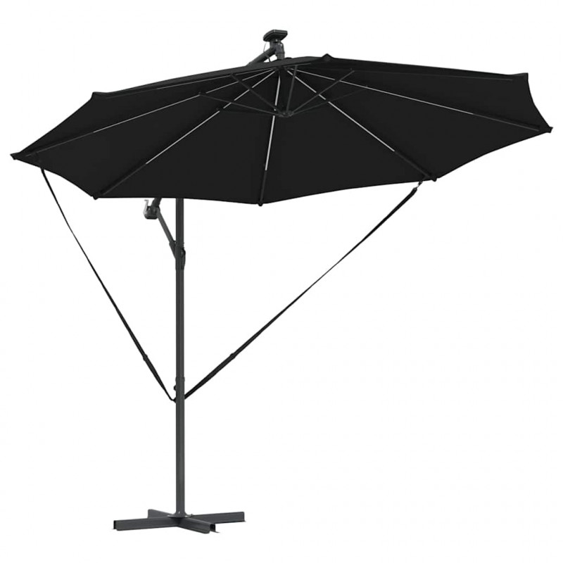 Parasol plażowy Czarny 294 x 294 x 248 cm Poliester i aluminium