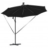 Parasol plażowy Czarny 294 x 294 x 248 cm Poliester i aluminium