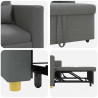 Rozkładana sofa jednoosobowa ciemno szary 90 x 165 x 87 cm