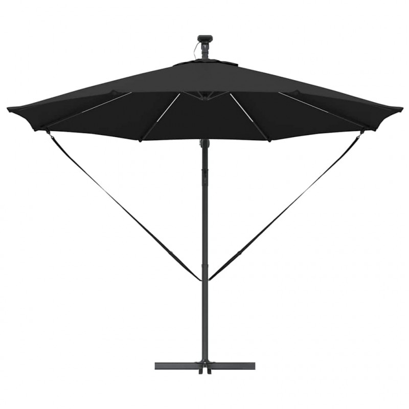 Parasol plażowy Czarny 294 x 294 x 248 cm Poliester i aluminium