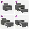 Rozkładana sofa jednoosobowa ciemno szary 90 x 165 x 87 cm