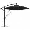 Parasol plażowy Czarny 294 x 294 x 248 cm Poliester i aluminium