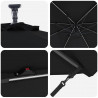 Parasol plażowy Czarny 294 x 294 x 248 cm Poliester i aluminium