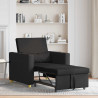 Rozkładana sofa jednoosobowa Czarny 90 x 165 x 87 cm tkanina