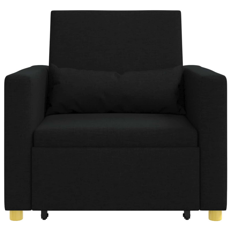 Rozkładana sofa jednoosobowa Czarny 90 x 165 x 87 cm tkanina