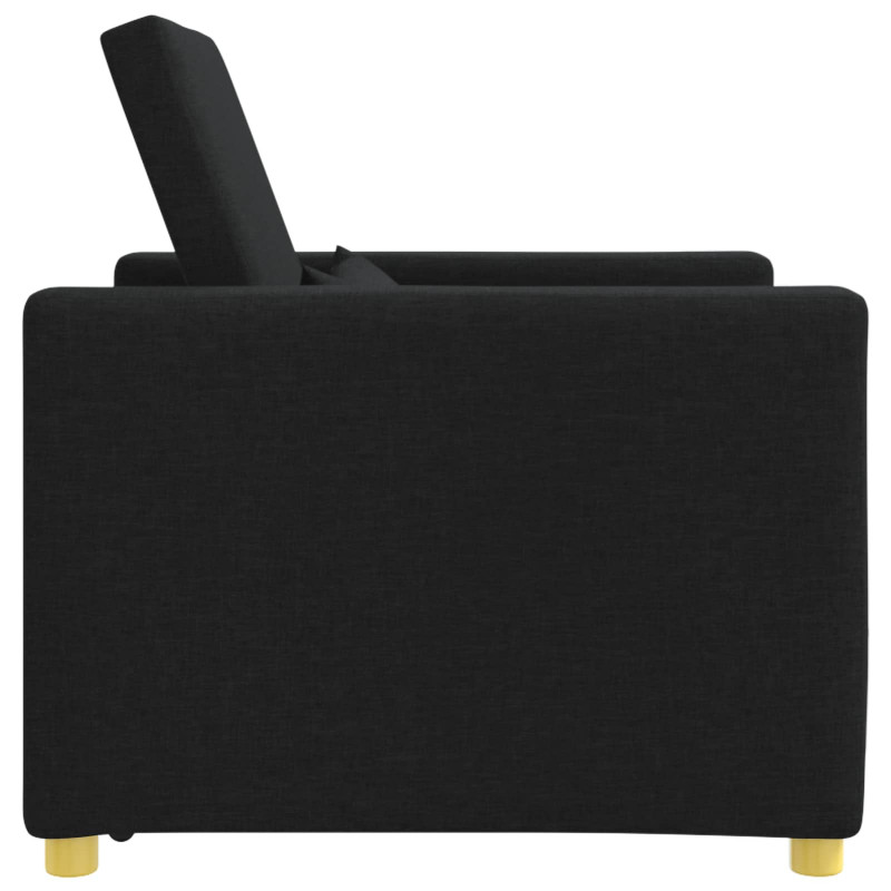 Rozkładana sofa jednoosobowa Czarny 90 x 165 x 87 cm tkanina