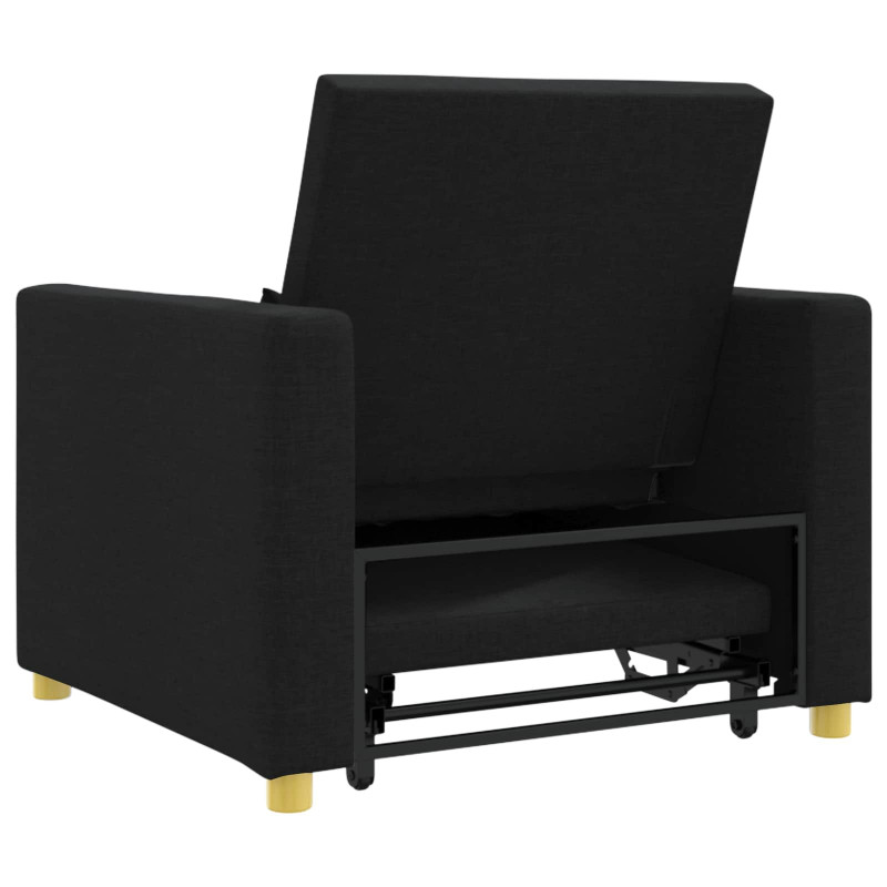 Rozkładana sofa jednoosobowa Czarny 90 x 165 x 87 cm tkanina