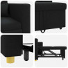 Rozkładana sofa jednoosobowa Czarny 90 x 165 x 87 cm tkanina