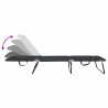 Składany leżak 2 pcs Czarny 188 x 57 x 86,5 cm Poliester