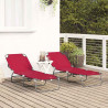 Składany leżak 2 pcs Czerwony 188 x 57 x 86,5 cm Poliester