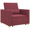 Rozkładana sofa jednoosobowa czerwone wino 90 x 165 x 87 cm