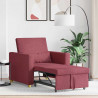 Rozkładana sofa jednoosobowa czerwone wino 90 x 165 x 87 cm