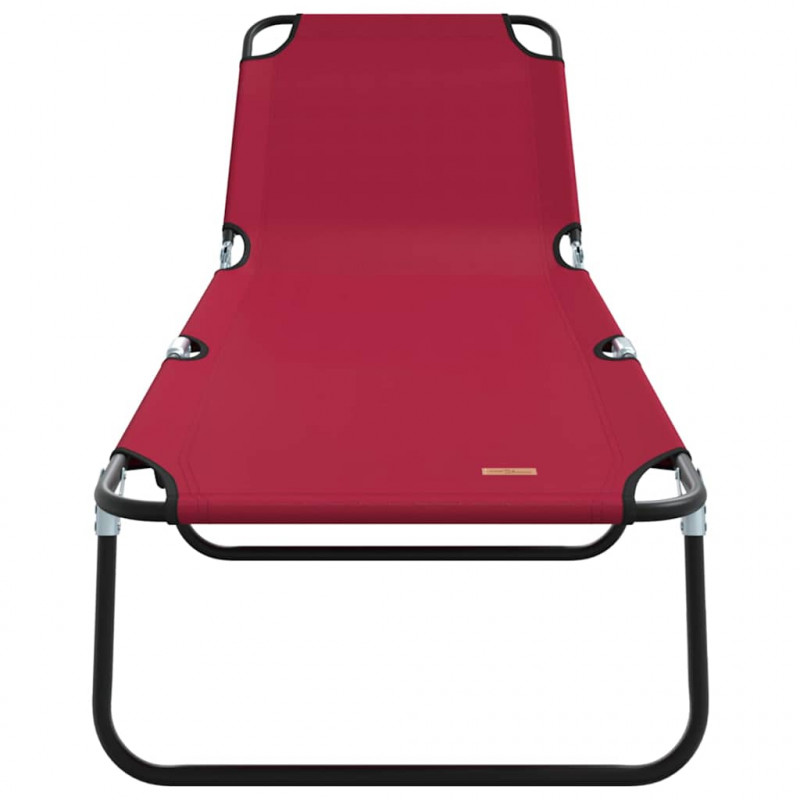Składany leżak 2 pcs Czerwony 188 x 57 x 86,5 cm Poliester