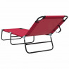 Składany leżak 2 pcs Czerwony 188 x 57 x 86,5 cm Poliester