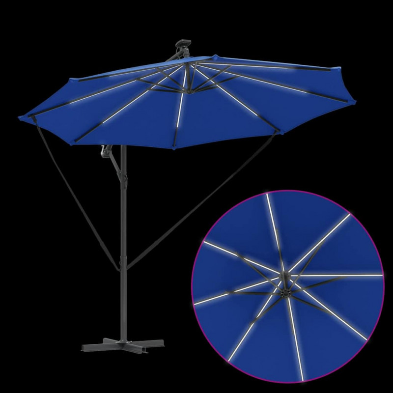 Parasol plażowy Ze LED Lights Niebieski azur 294 x 294 x 248 cm