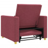 Rozkładana sofa jednoosobowa czerwone wino 90 x 165 x 87 cm