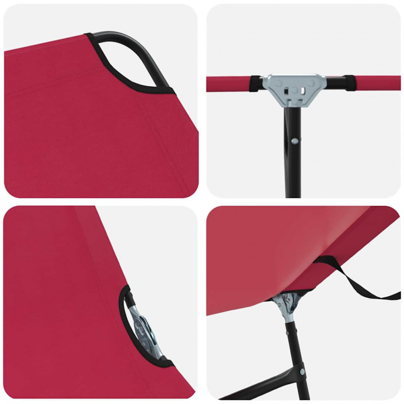 Składany leżak 2 pcs Czerwony 188 x 57 x 86,5 cm Poliester
