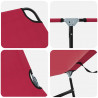 Składany leżak 2 pcs Czerwony 188 x 57 x 86,5 cm Poliester