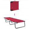 Składany leżak 2 pcs Czerwony 188 x 57 x 86,5 cm Poliester