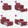 Rozkładana sofa jednoosobowa czerwone wino 90 x 165 x 87 cm
