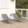 Składany leżak 2 pcs Szary 188 x 57 x 86,5 cm Poliester