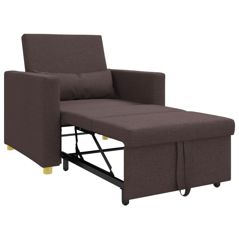 Rozkładana sofa jednoosobowa ciemnobrązowy 90 x 165 x 87 cm