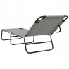 Składany leżak 2 pcs Szary 188 x 57 x 86,5 cm Poliester