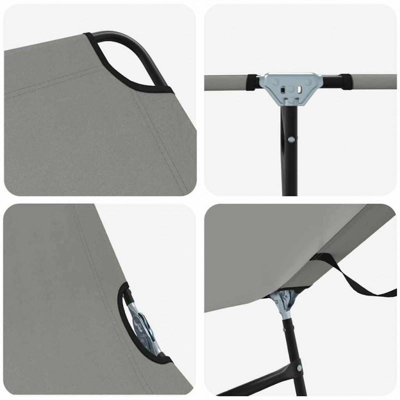 Składany leżak 2 pcs Szary 188 x 57 x 86,5 cm Poliester