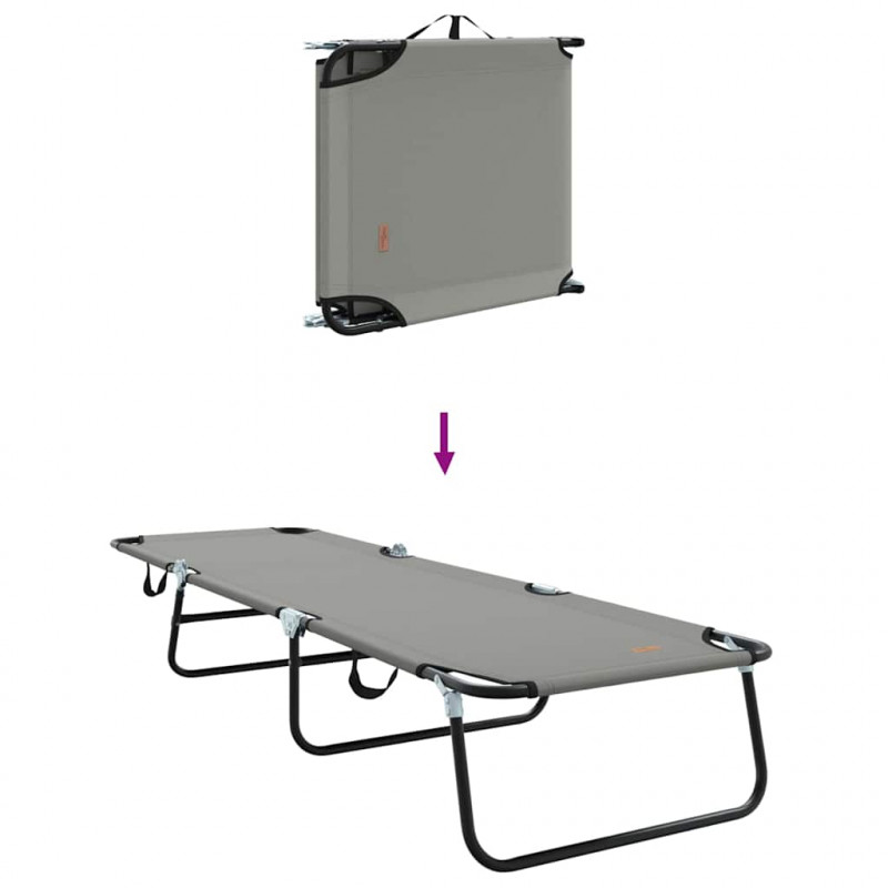 Składany leżak 2 pcs Szary 188 x 57 x 86,5 cm Poliester