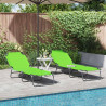 Składany leżak 2 pcs Zielony 188 x 57 x 86,5 cm Poliester