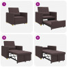 Rozkładana sofa jednoosobowa ciemnobrązowy 90 x 165 x 87 cm