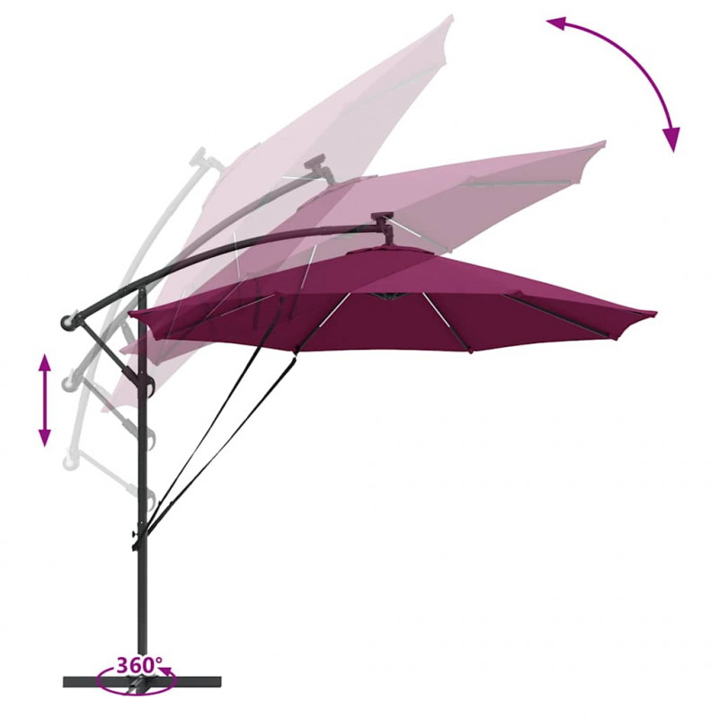 Parasol plażowy Bordeaux Czerwony 294 x 294 x 248 cm