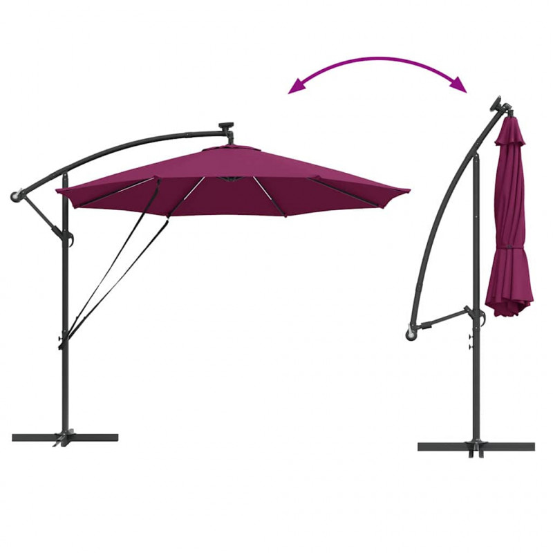 Parasol plażowy Bordeaux Czerwony 294 x 294 x 248 cm