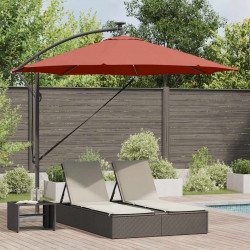 Parasol plażowy Ze LED Lights terakota 294 x 294 x 248 cm