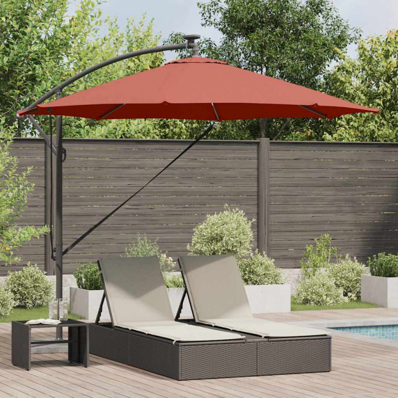 Parasol plażowy Ze LED Lights terakota 294 x 294 x 248 cm