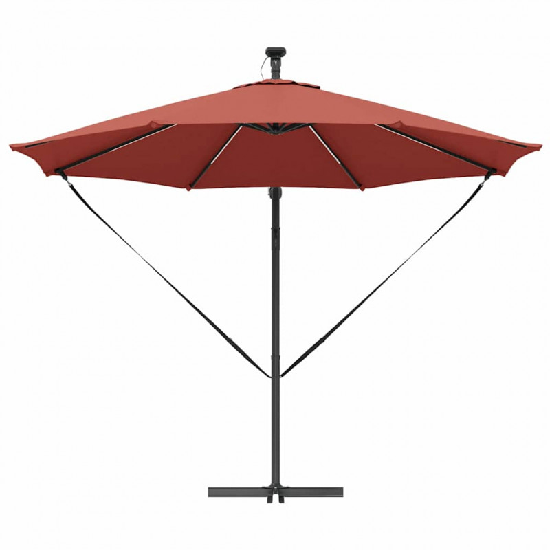Parasol plażowy Ze LED Lights terakota 294 x 294 x 248 cm