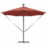 Parasol plażowy Ze LED Lights terakota 294 x 294 x 248 cm