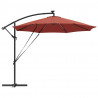 Parasol plażowy Ze LED Lights terakota 294 x 294 x 248 cm