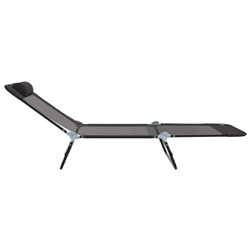Składany leżak Czarny 182 x 55 x 85,5 cm Textilene