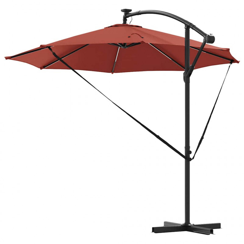 Parasol plażowy Ze LED Lights terakota 294 x 294 x 248 cm