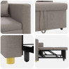 Rozkładana sofa jednoosobowa Ciemnoszary 90 x 165 x 87 cm